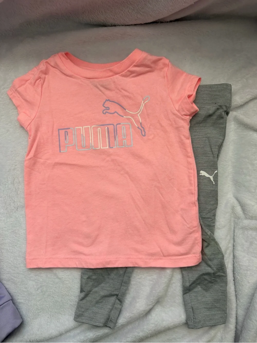Puma Kids Lavender Hooded Jacket, Tee, and Leggings - Picture 3 of 6